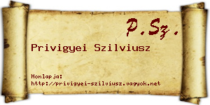 Privigyei Szilviusz névjegykártya